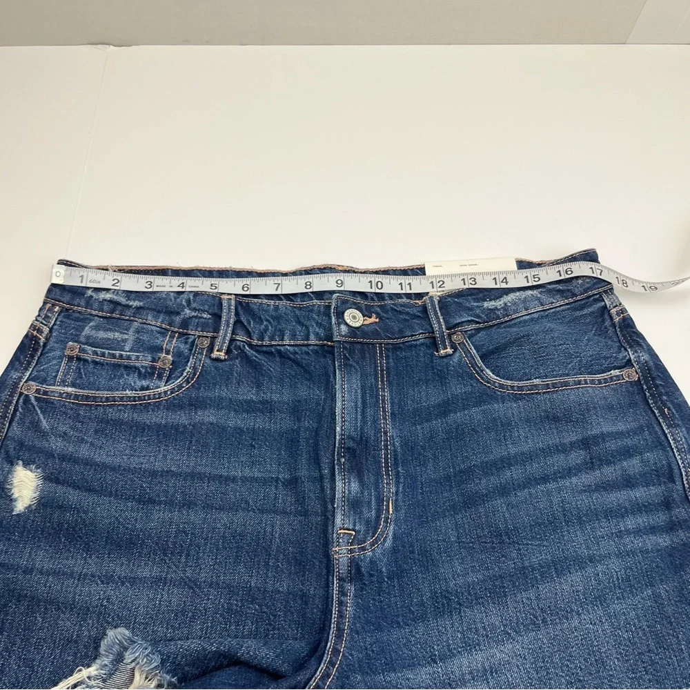 American Eagle Tomgirl Womens Size 14 32W Dark Wash Blue Jean Shorts‎ NEW